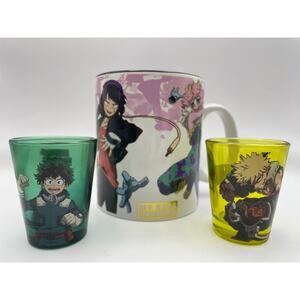 Funimation My Hero Academia shot glasses and mug set